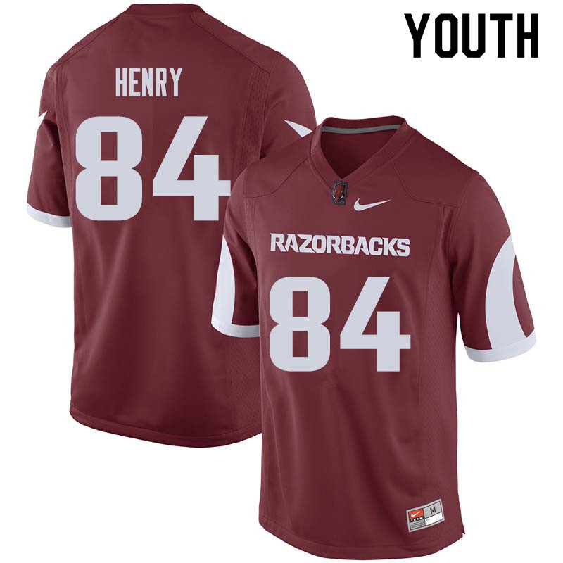 Youth #84 Hunter Henry Arkansas Razorback College Football Jerseys Sale-Cardinal - Click Image to Close